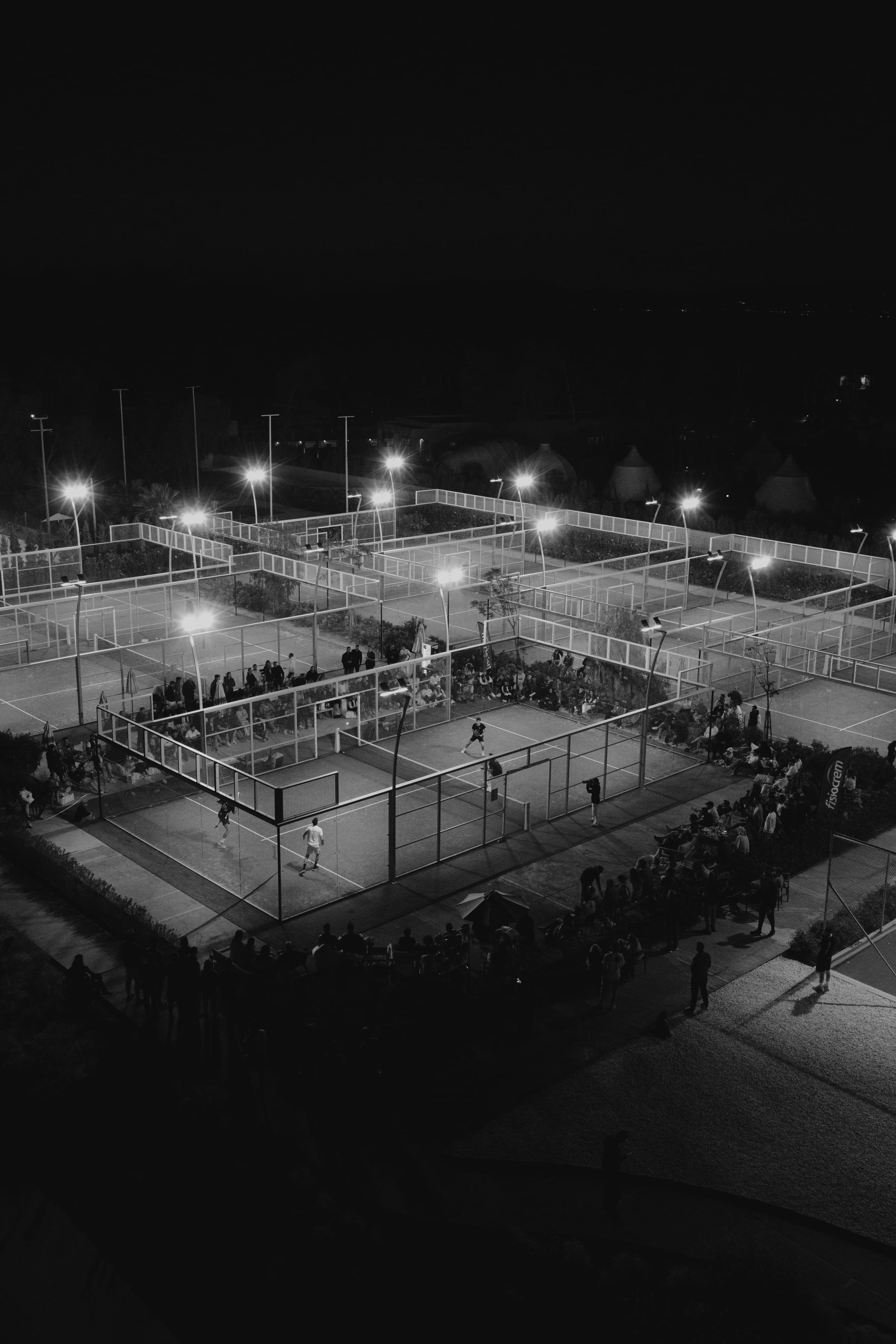 Ten Twenty Club courts lit at night